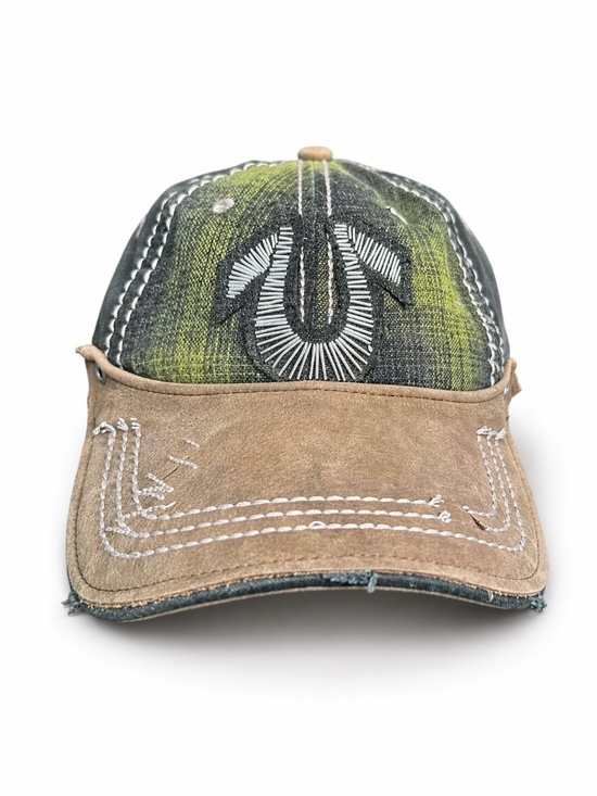True Religion Other - RARE Vintage True Religion Distressed Plaid Trucker Hat Y2K Horseshoe OS
